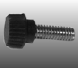 ½” x ¼ -20 stainless thumbscrew with black knurled top